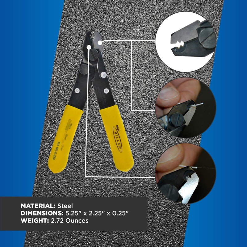 Miller FO 103-D Series Dual Hole Fiber Optic Stripper for Working Technicians, Electricians, and Installers, V-Shaped Opening, Safe Cable Tool, Easily Portable Wire Stripper, 2.72 Ounces - Image 3